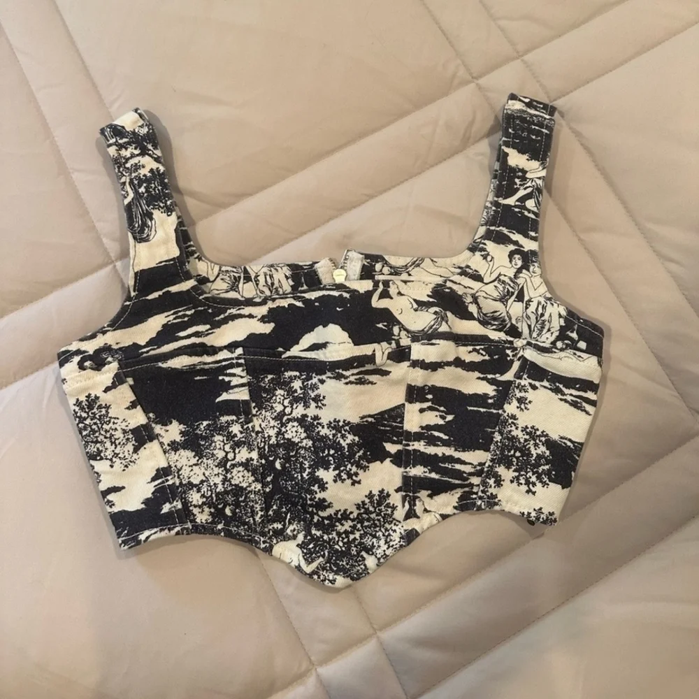 Reformation Raya Naked Lunch Denim Bustier Top - Picture 5 of 7